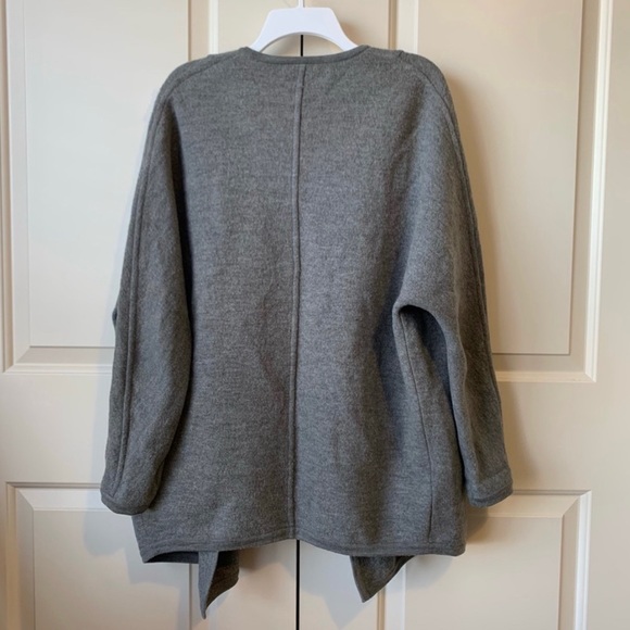 Madewell Heathered Grey Merino Wool Oversized Open Cardigan Sweater Jacket - Picture 5 of 9